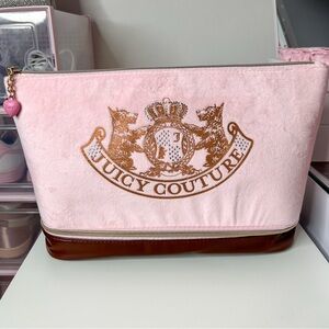 Juicy Couture Pink and Brown Cosmetics Bag.